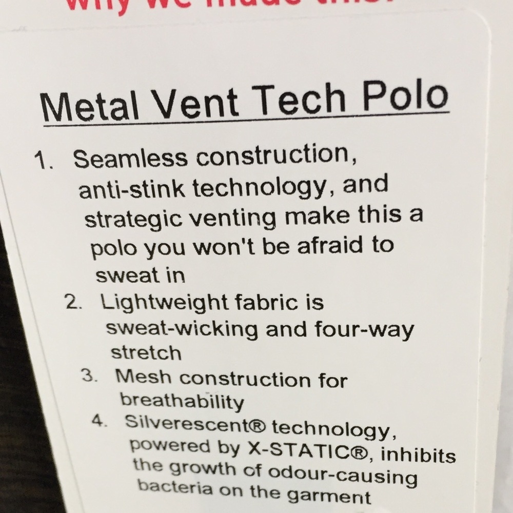 NWT LULULEMON MEN’S METAL VENT TECH POLO - SMALL - Picture 3 of 4